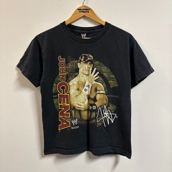 Y2K WWF WWE John Cena 2007 T-shirt Black Youth Large - Picture 1 of 6